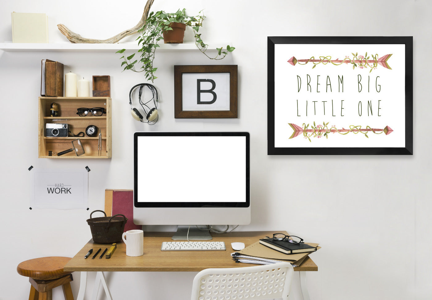 Dream Big Little One Watercolor Arrows by Samantha Ranlet Framed Print - Americanflat