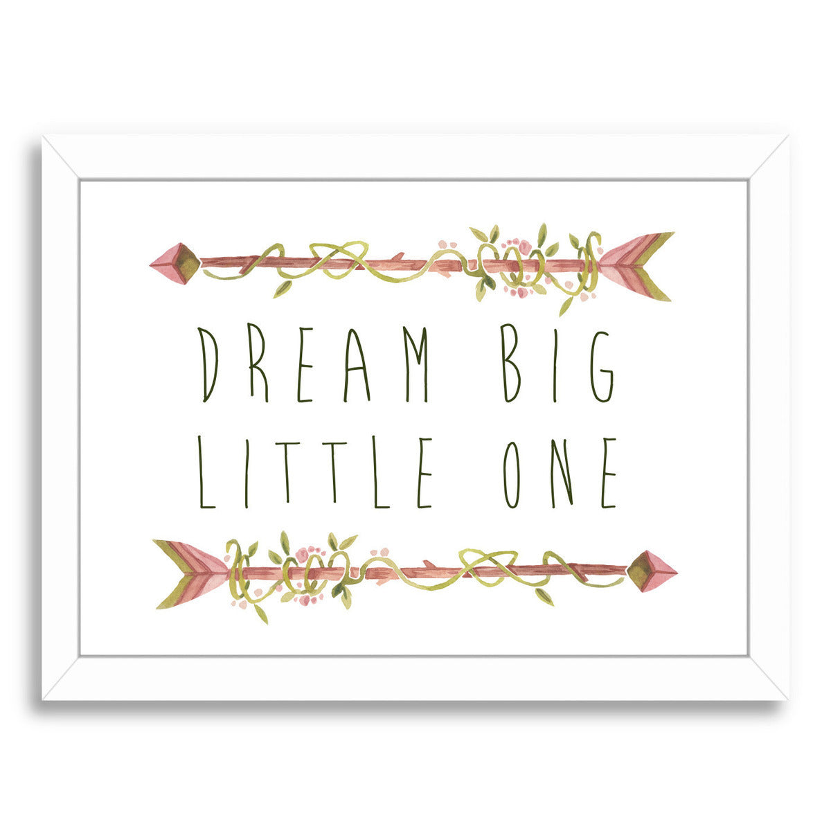 Dream Big Little One Watercolor Arrows by Samantha Ranlet Framed Print - Americanflat