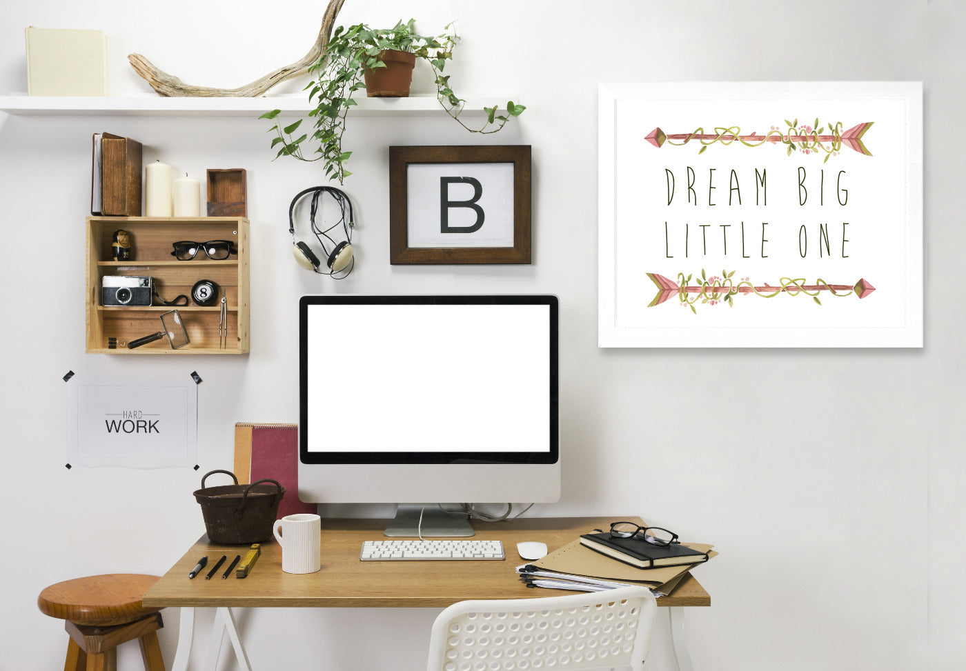 Dream Big Little One Watercolor Arrows by Samantha Ranlet Framed Print - Americanflat