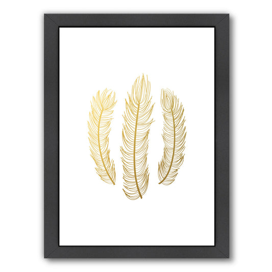 Feathers Gold Foil by Samantha Ranlet Framed Print - Americanflat