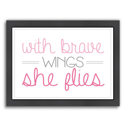Girl S Brave Wings by Samantha Ranlet Framed Print - Americanflat