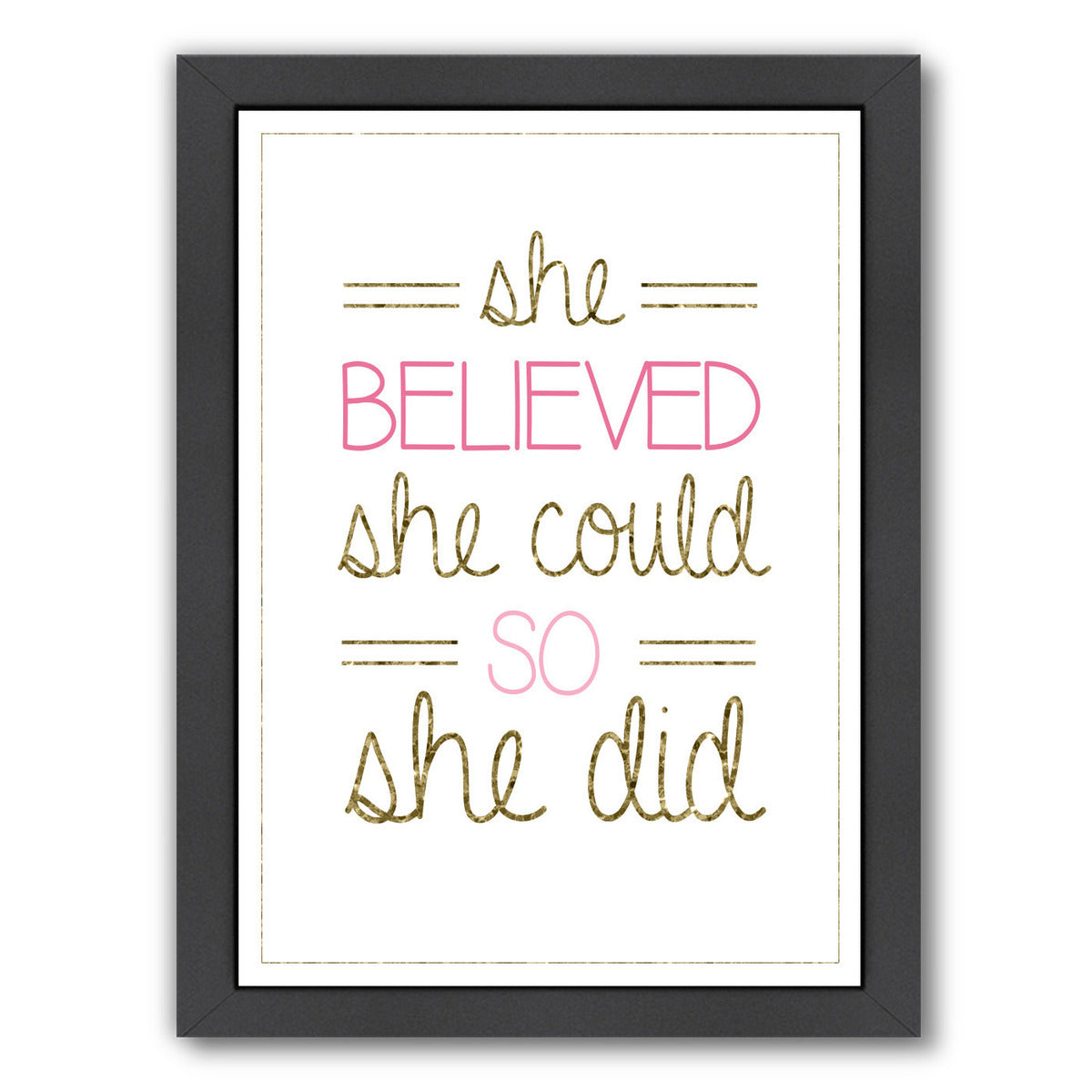 Girl S Gold & Trio 2 by Samantha Ranlet Framed Print - Americanflat