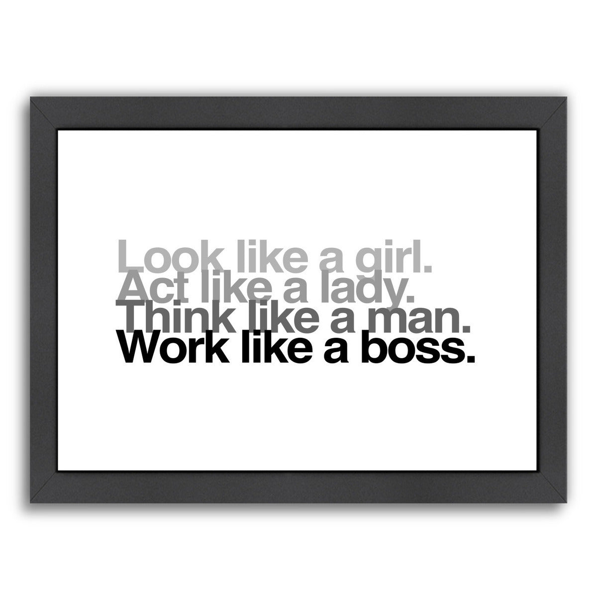 Look Act Think Work by Samantha Ranlet Framed Print - Americanflat