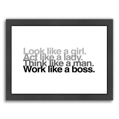 Look Act Think Work by Samantha Ranlet Framed Print - Americanflat