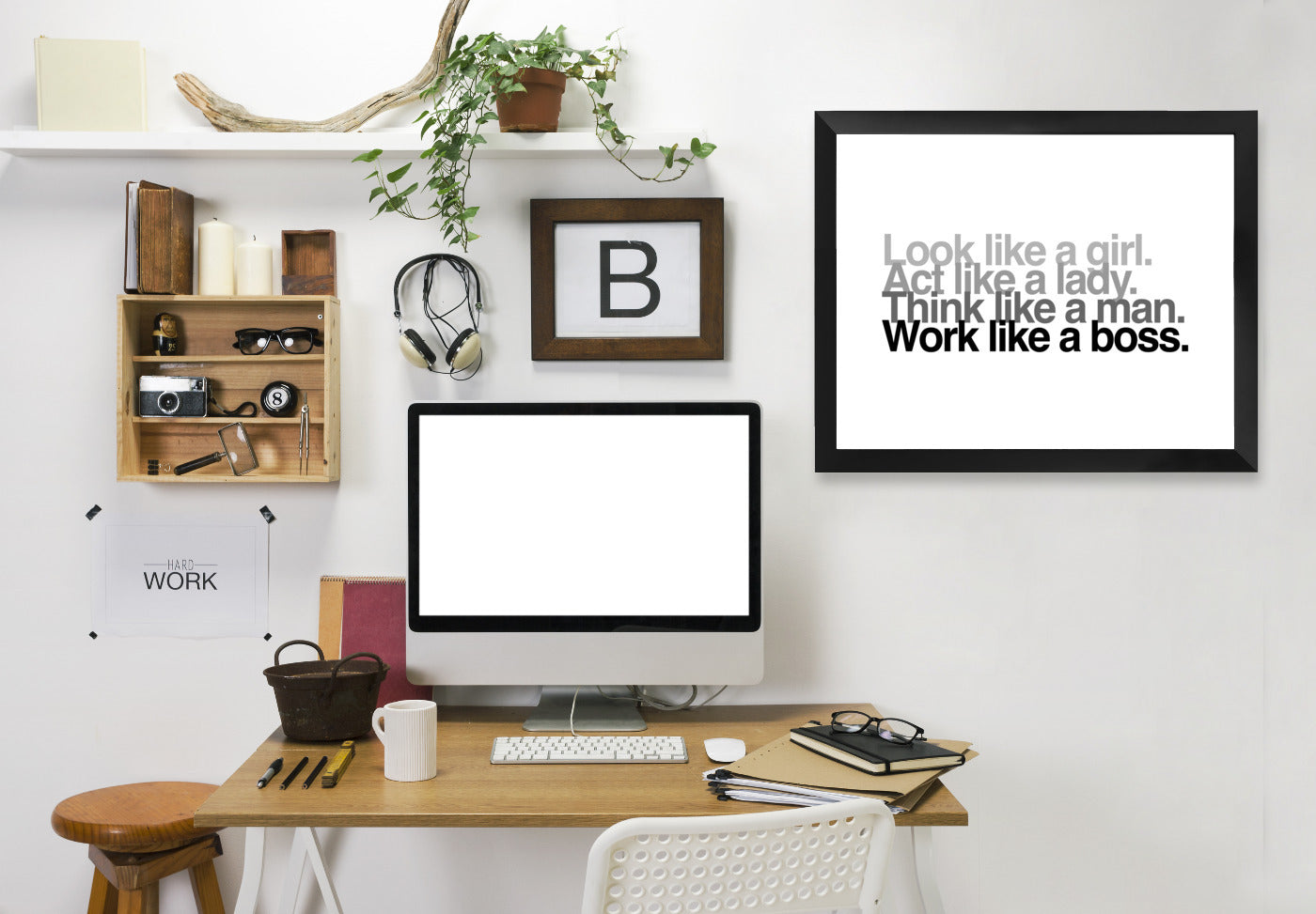 Look Act Think Work by Samantha Ranlet Framed Print - Americanflat