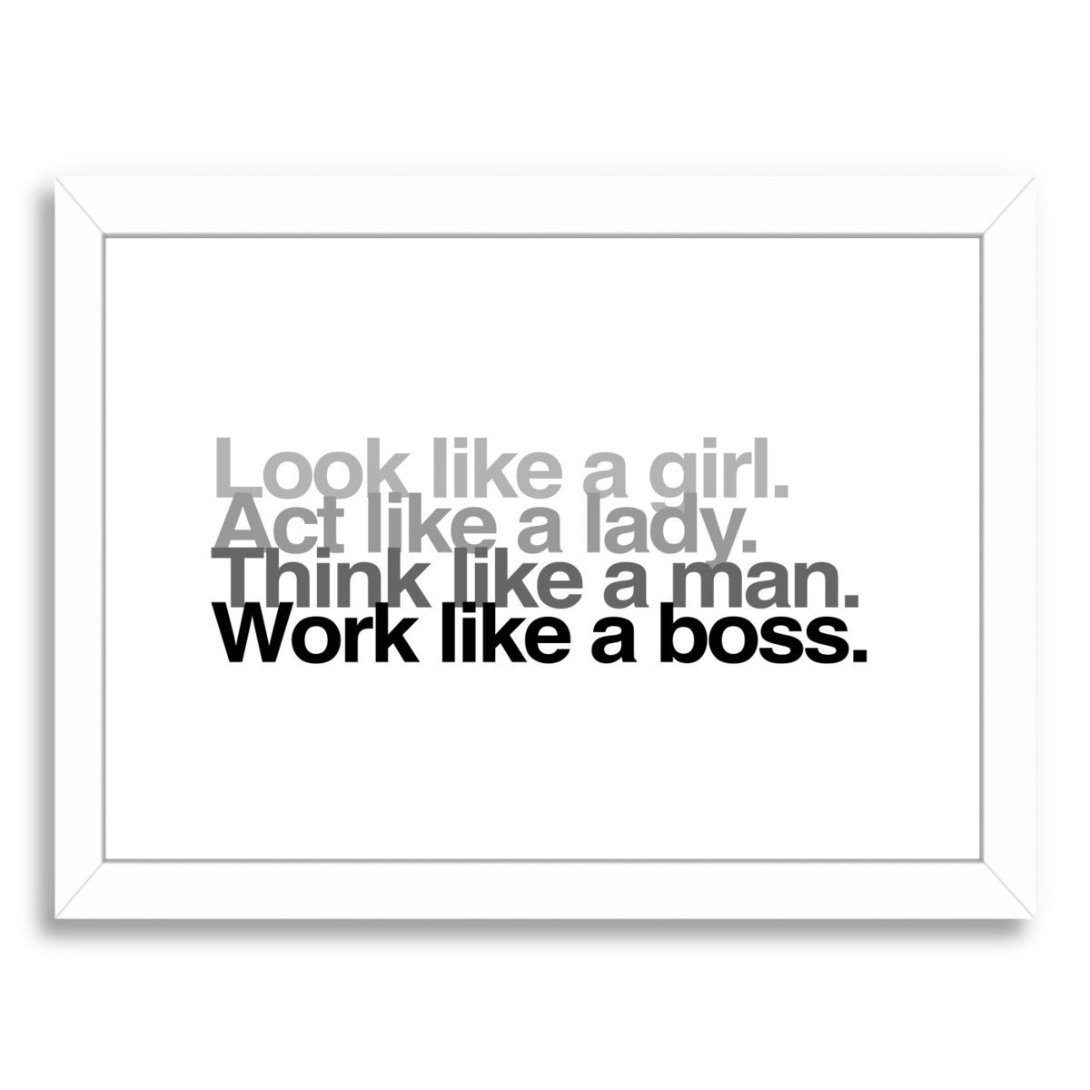 Look Act Think Work by Samantha Ranlet Framed Print - Americanflat