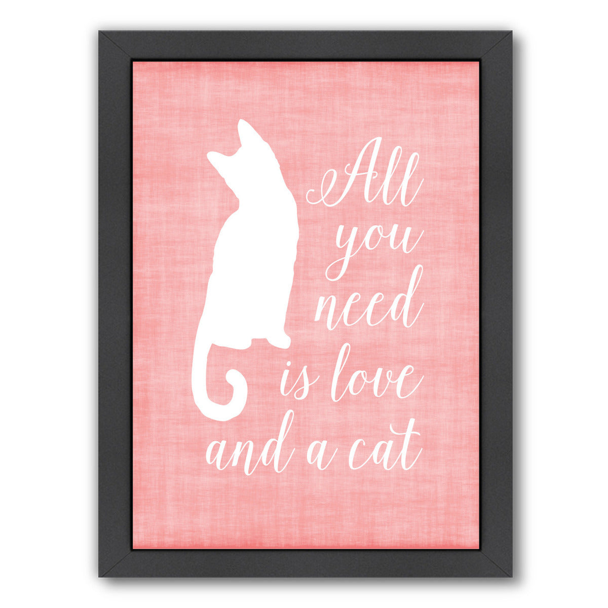 Love & A Cat Linen by Samantha Ranlet Framed Print - Americanflat