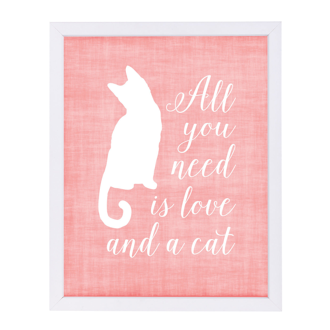 Love & A Cat Linen by Samantha Ranlet Framed Print - Americanflat