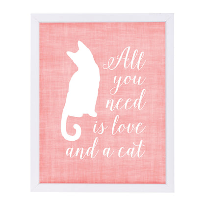 Love & A Cat Linen by Samantha Ranlet Framed Print - Americanflat