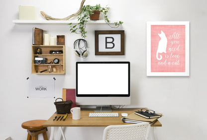 Love & A Cat Linen by Samantha Ranlet Framed Print - Americanflat