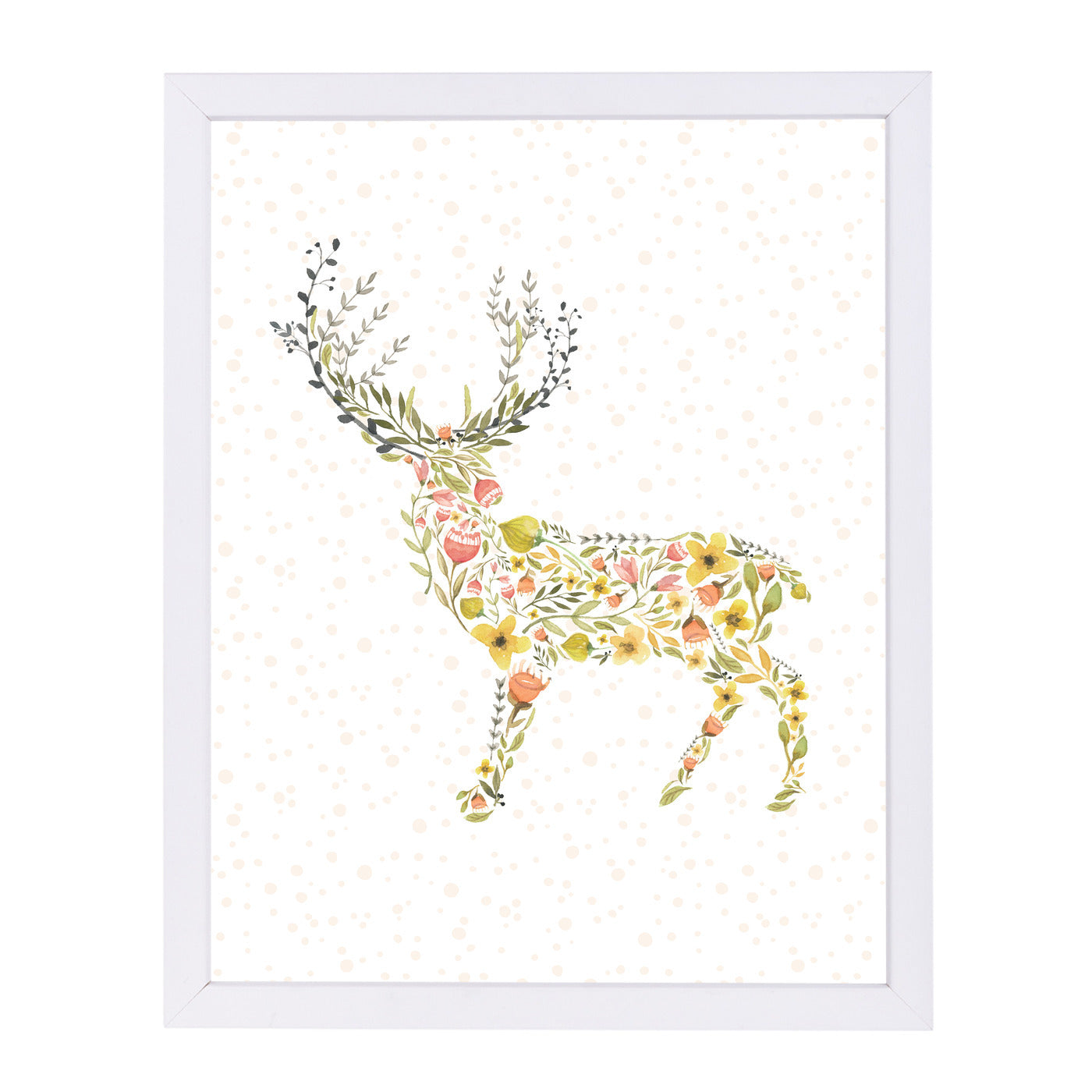 Floral Deer Right by Samantha Ranlet Framed Print - Americanflat