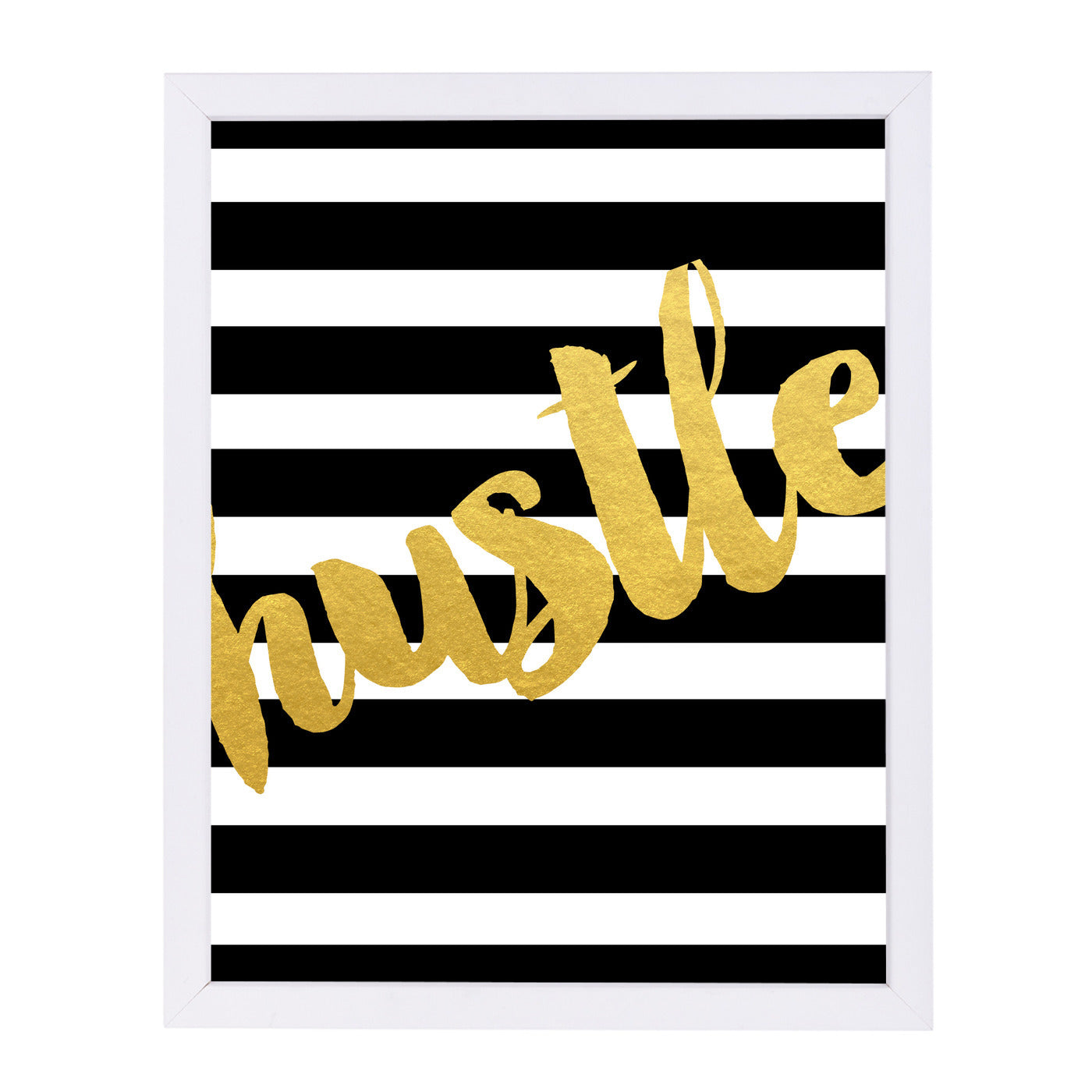 Hustle Gold Brush Script by Samantha Ranlet Framed Print - Americanflat