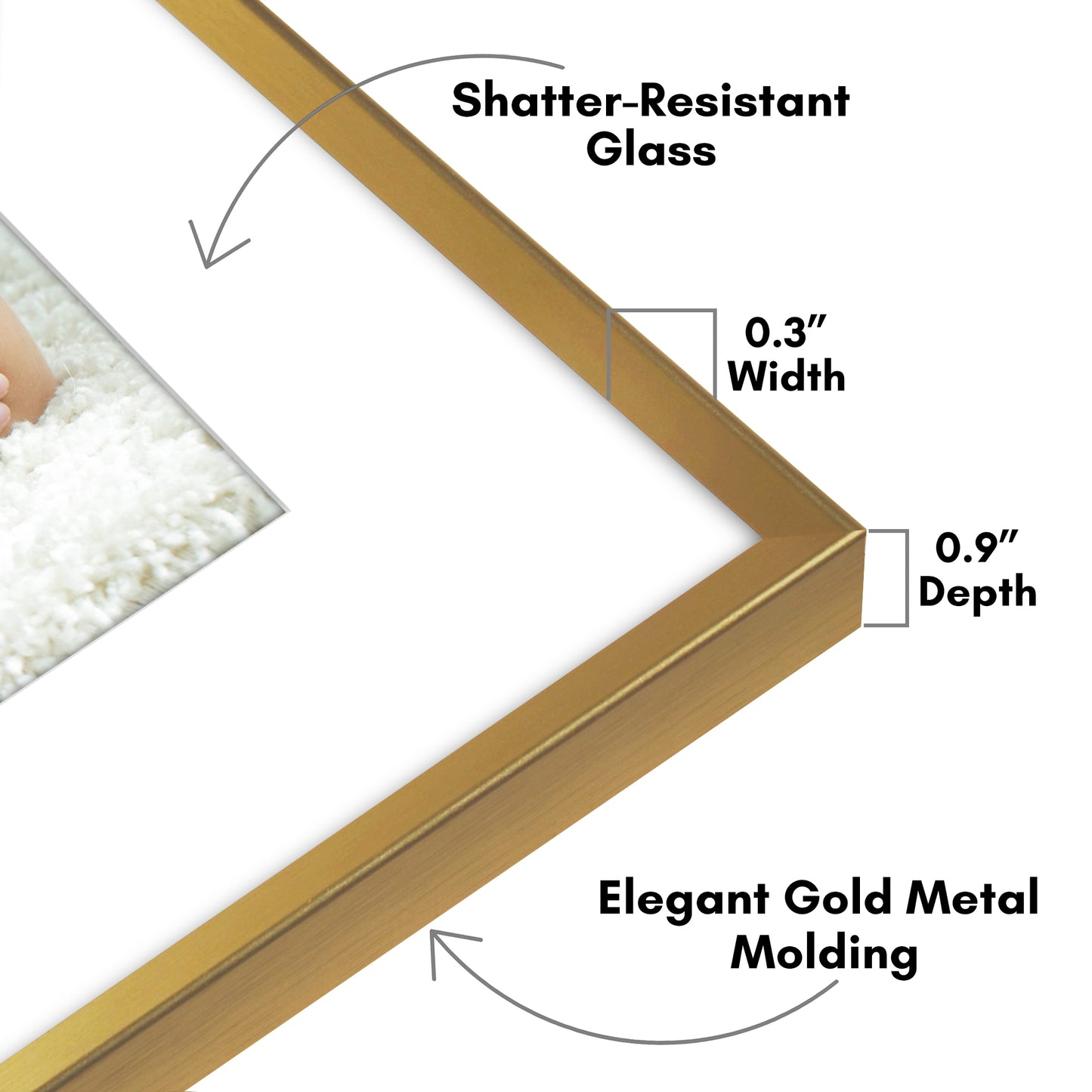 Aluminum Picture Frame with Mat | Choose Size and Color