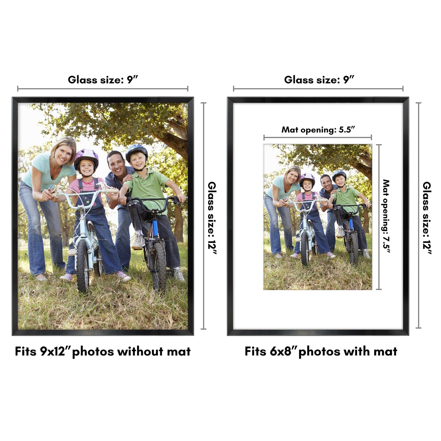 Aluminum Picture Frame with Mat | Choose Size and Color