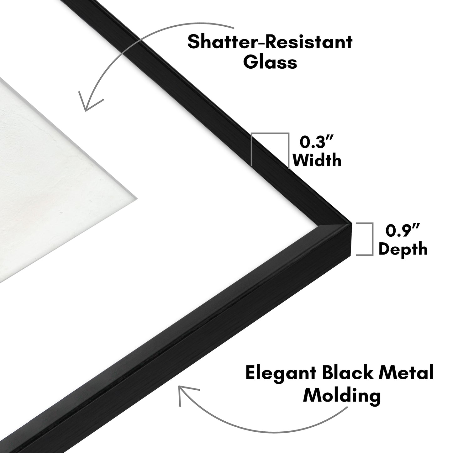 Aluminum Picture Frame with Mat | Choose Size and Color