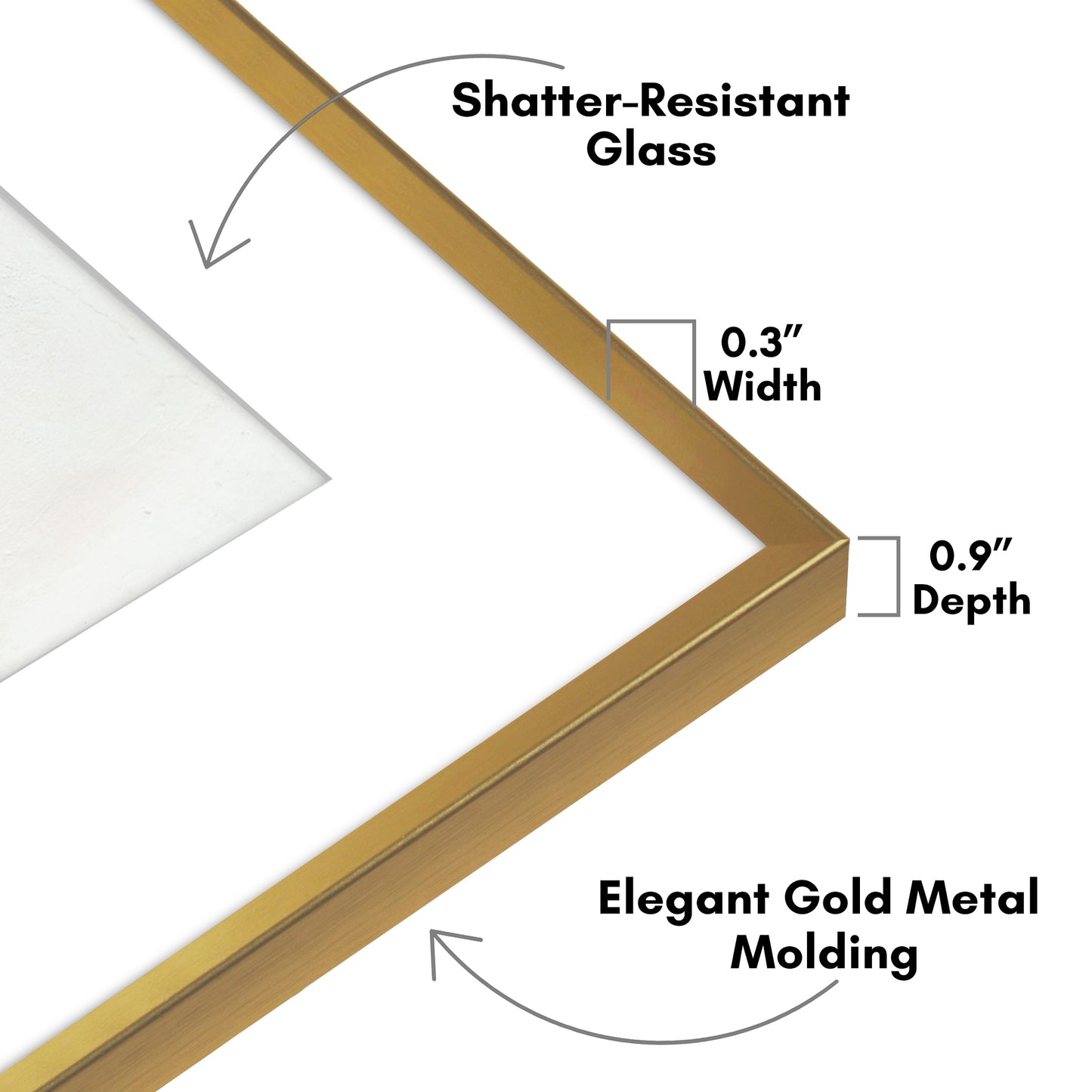 Aluminum Picture Frame with Mat | Choose Size and Color