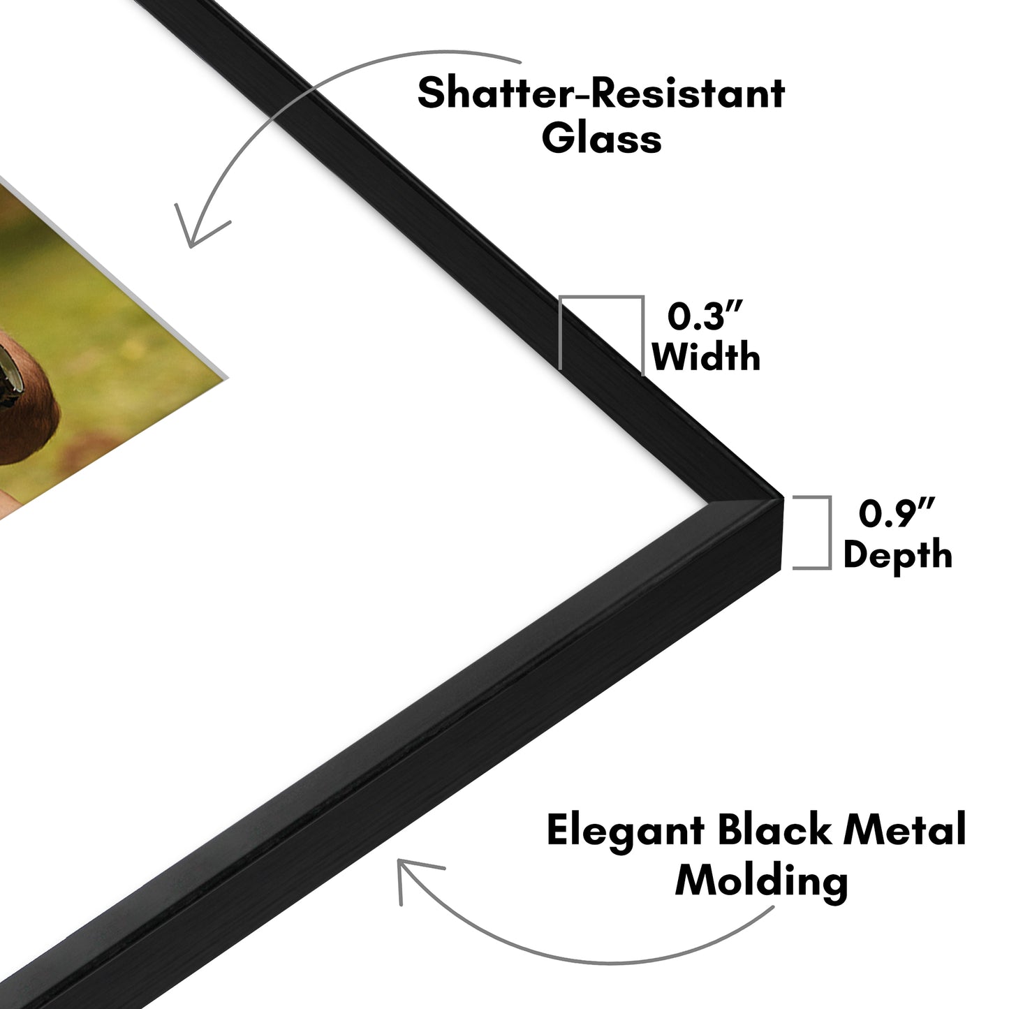 Aluminum Picture Frame with Mat | Choose Size and Color