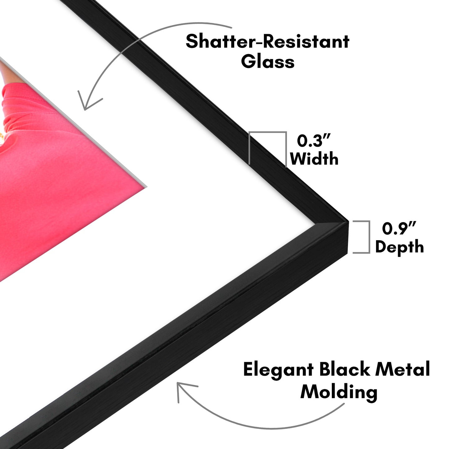 Aluminum Picture Frame with Mat | Choose Size and Color