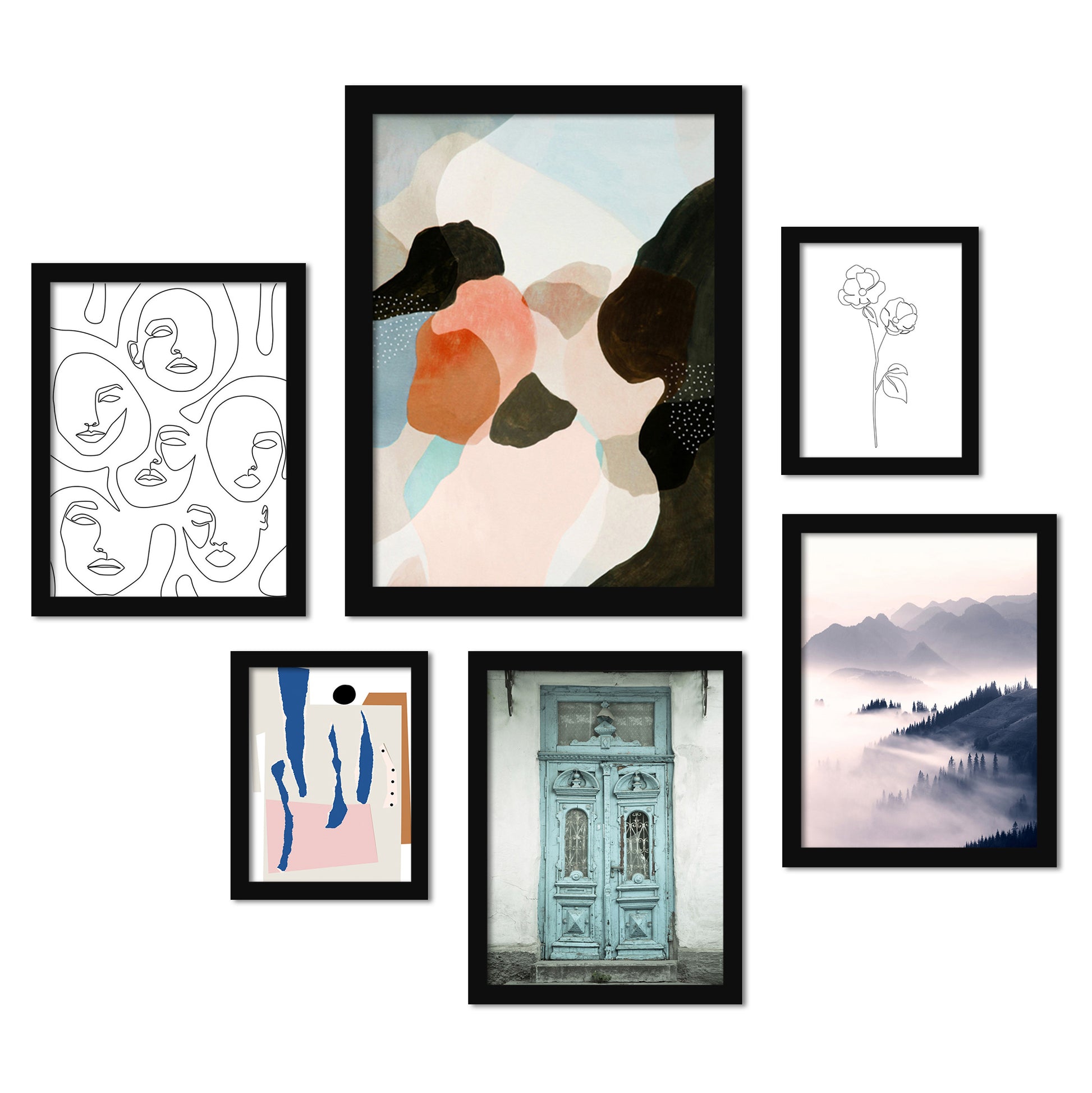 wall-art-set-of-6-prints-6-piece-gallery-wall-art-set-contemporary-mixed-art-americanflat for Free Printable Black And White Abstract Art Wall Art Set of 6 Prints - 6 Piece Gallery Wall Art Set Contemporary Mixed Art – Americanflat for Free Printable Black And White Abstract Art