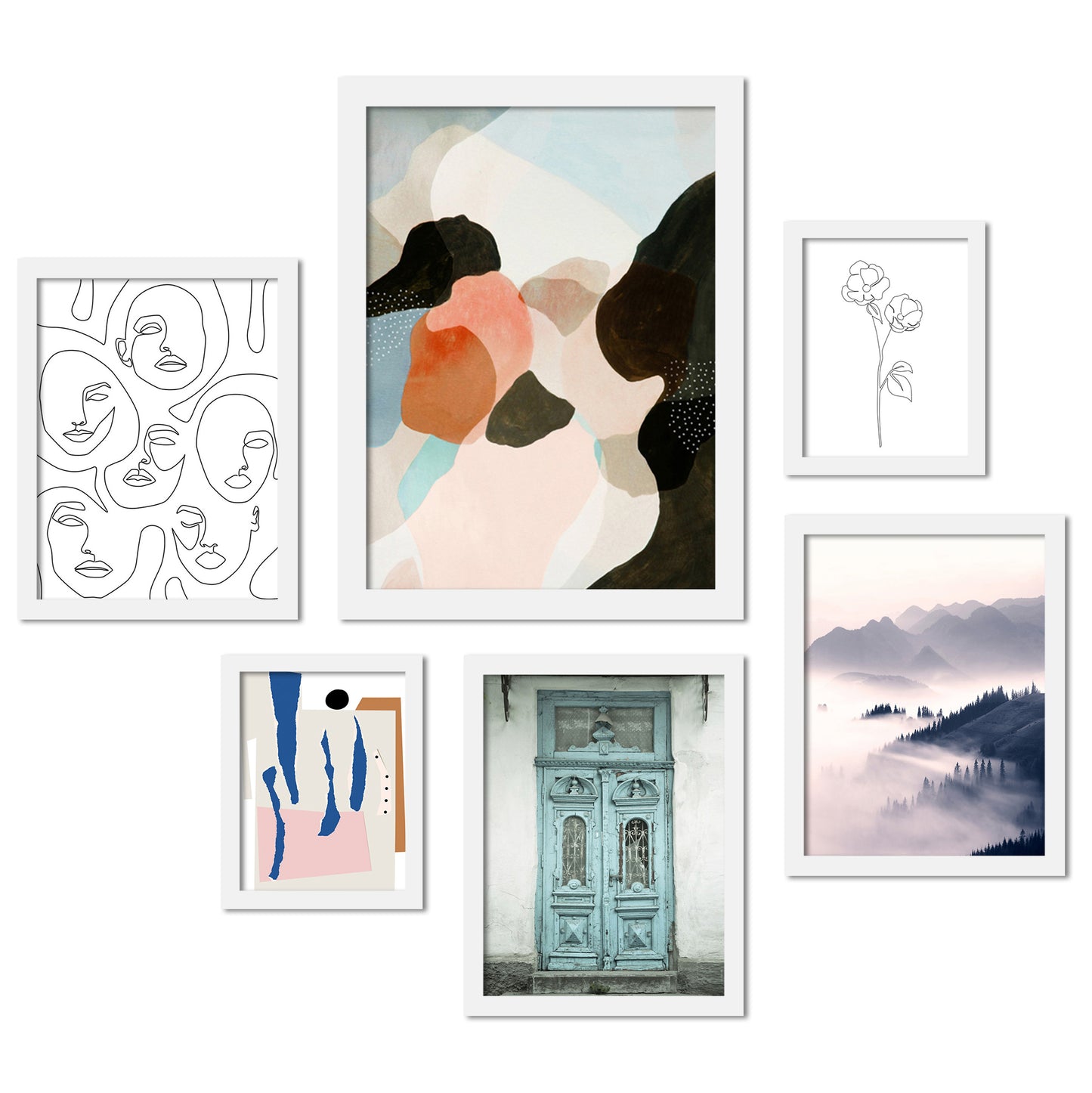 wall-art-set-of-6-prints-6-piece-gallery-wall-art-set-contemporary-mixed-art-americanflat for Free Printable Gallery Wall Art Wall Art Set of 6 Prints - 6 Piece Gallery Wall Art Set Contemporary Mixed Art – Americanflat for Free Printable Gallery Wall Art