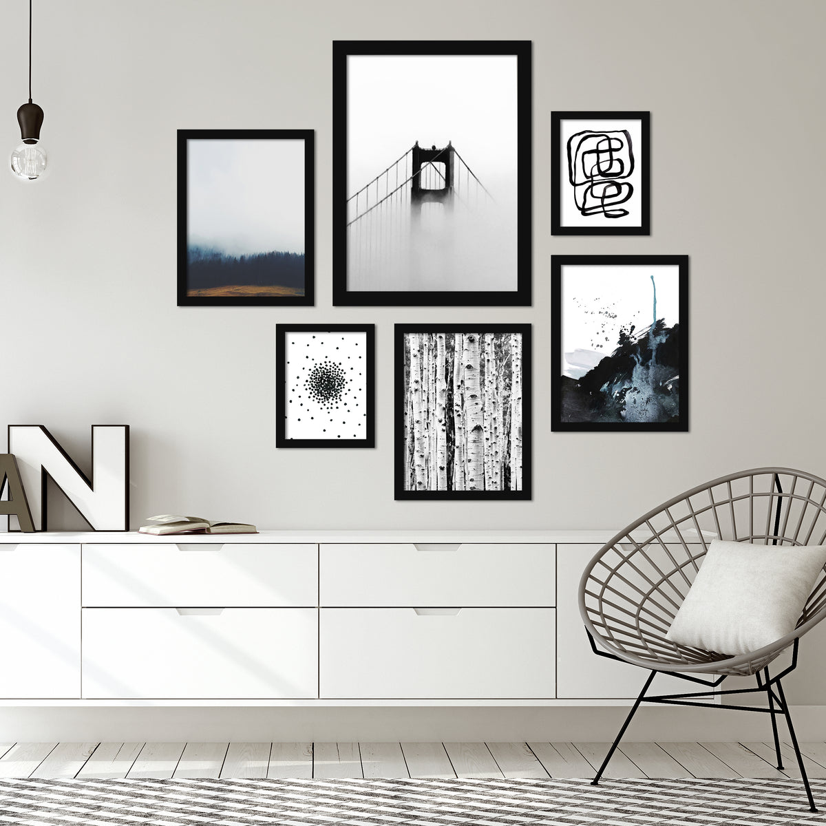 Modern Black And White Wall Art