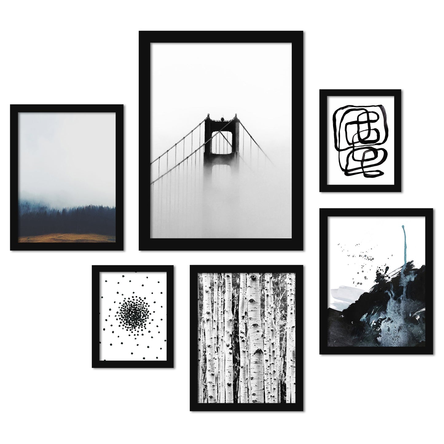 Modern Mist Framed Gallery Wall Set - Art Set - Americanflat