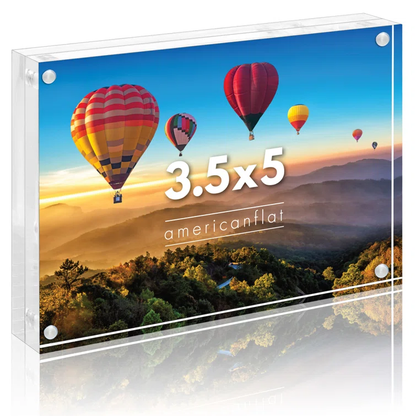 Acrylic Picture Frame - Scratch Resistant with Magnetic Corners & Freestanding for Tabletop Display