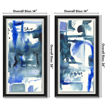 Singing The Blues 10"x 22" Black Framed Print Under Glass - Set of 2