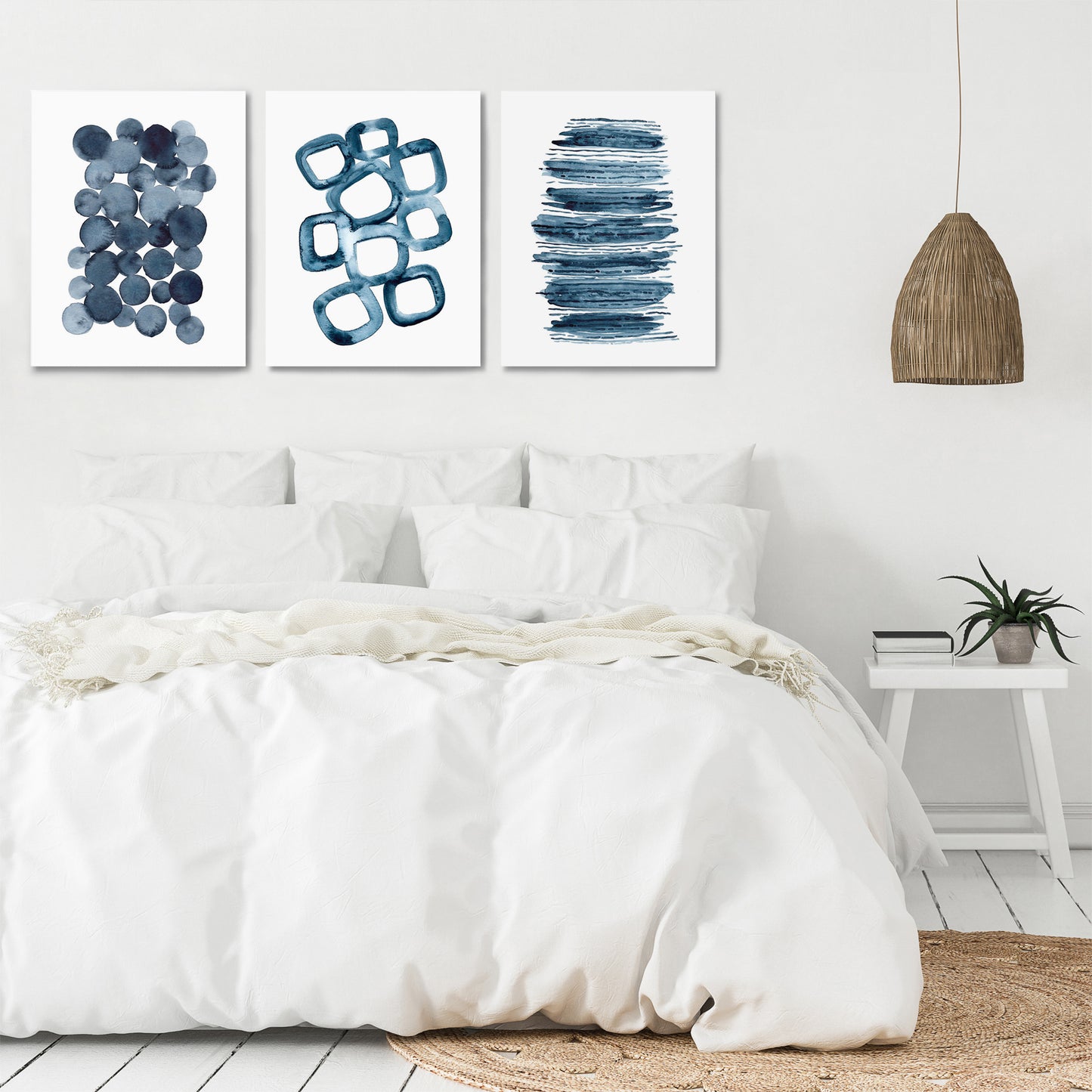 Watercolor Shapes by Lisa Nohren - 3 Piece Canvas Triptych - Americanflat