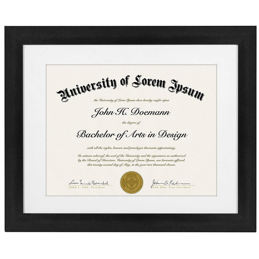 11x14 Diploma Frame - Shatter-Resistant Glass and Hanging Hardware Included