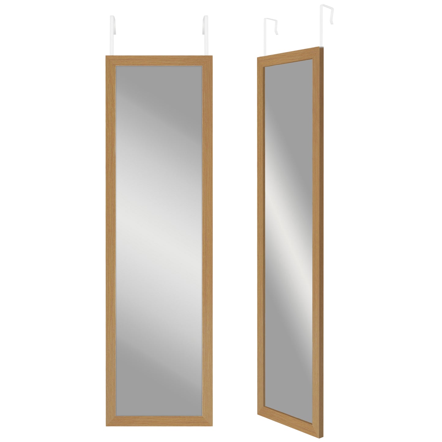 Over The Door Mirror - Full Length Hanging Door Mirror for Bedroom, Bathroom, Dorm - Full Body Mirror with Hanger and Shatter-Resistant Glass