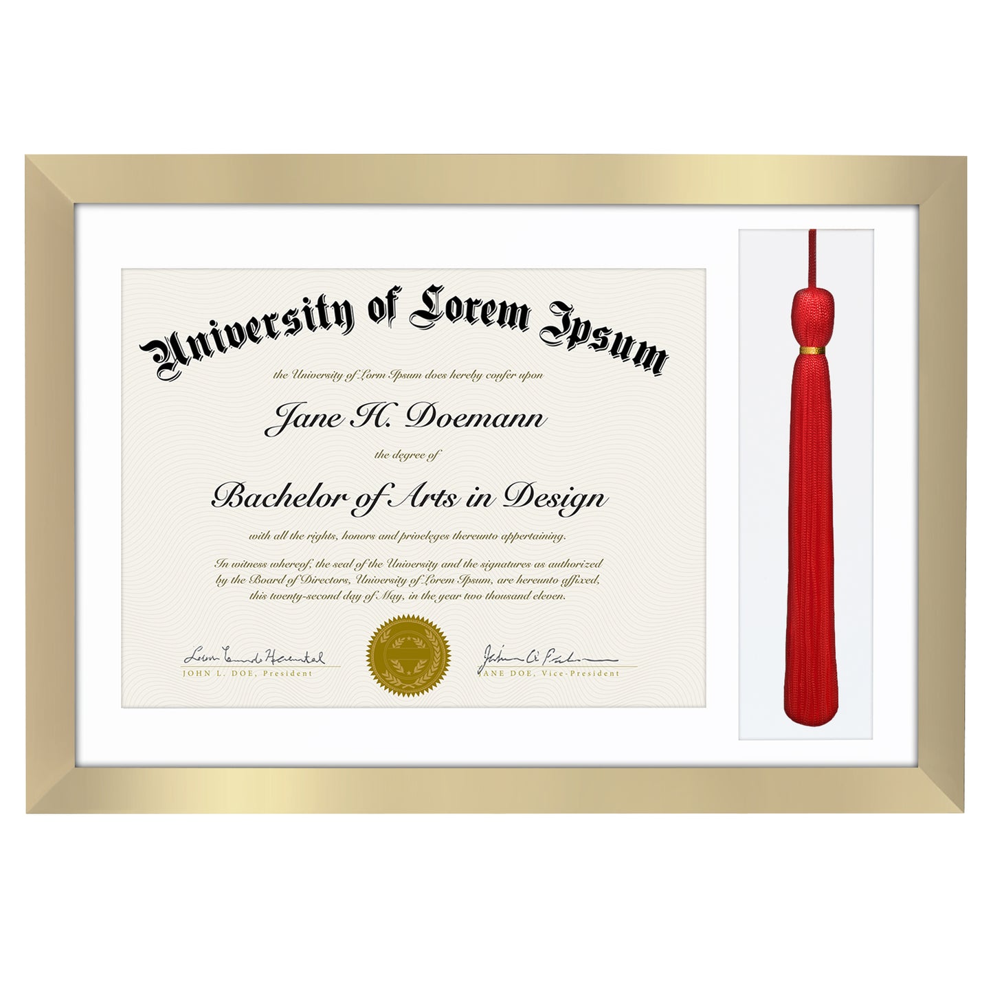 11x16 Graduation Frame | Diploma Frame and Tassel Display Duo