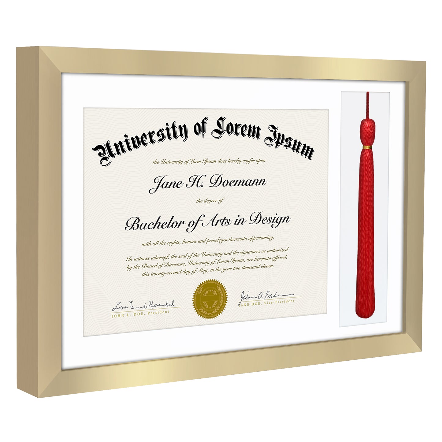 11x16 Graduation Frame | Diploma Frame and Tassel Display Duo