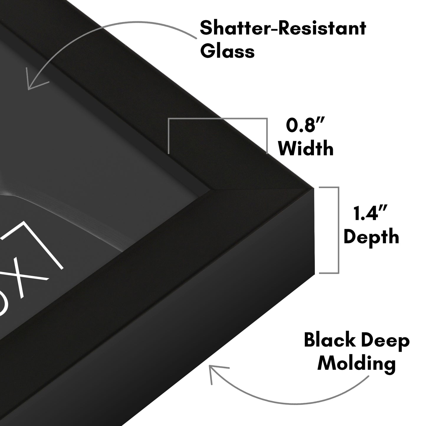 Deep Molding Frame without Mat | Choose Size and Color