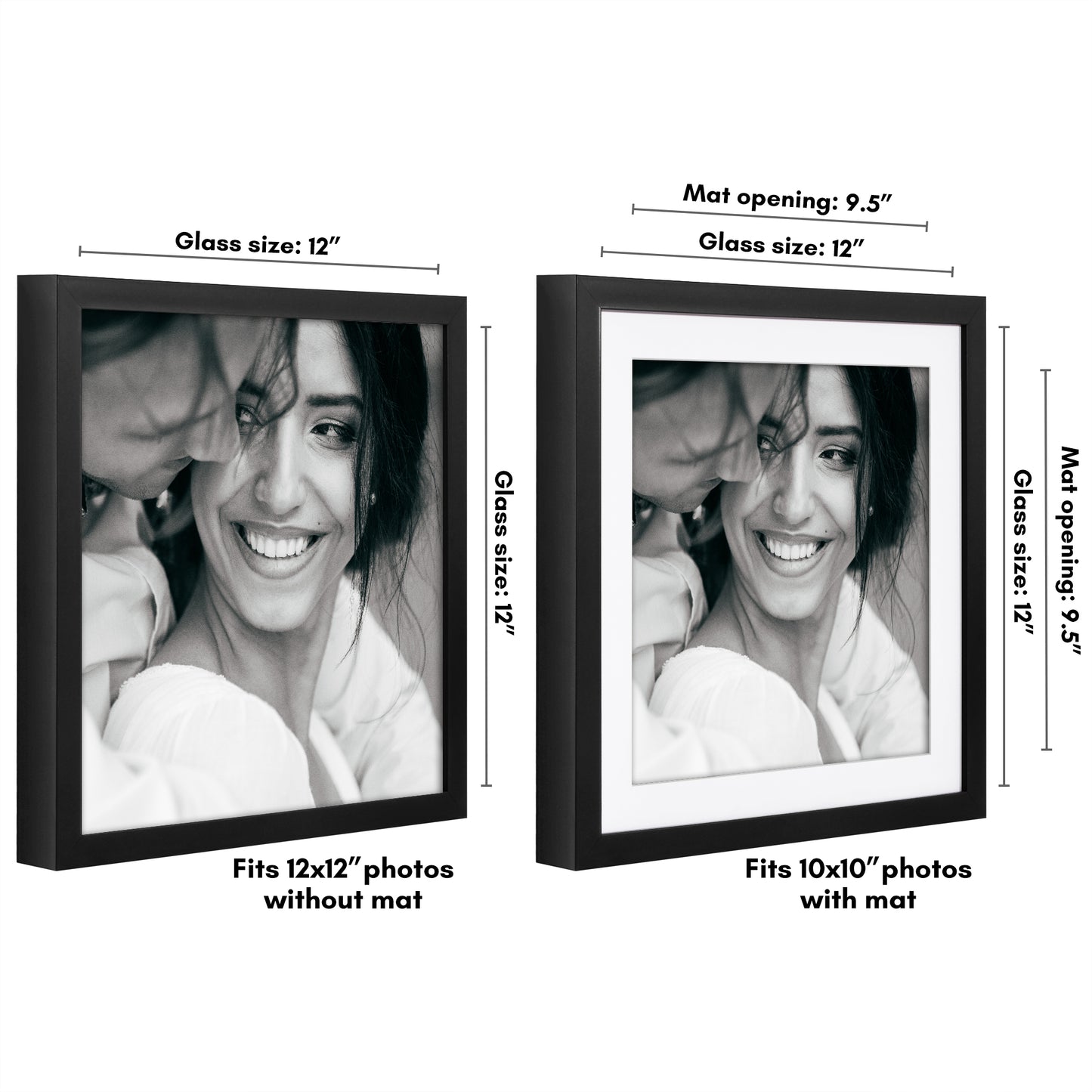 Deep Molding Picture Frame with Mat | Choose Size and Color