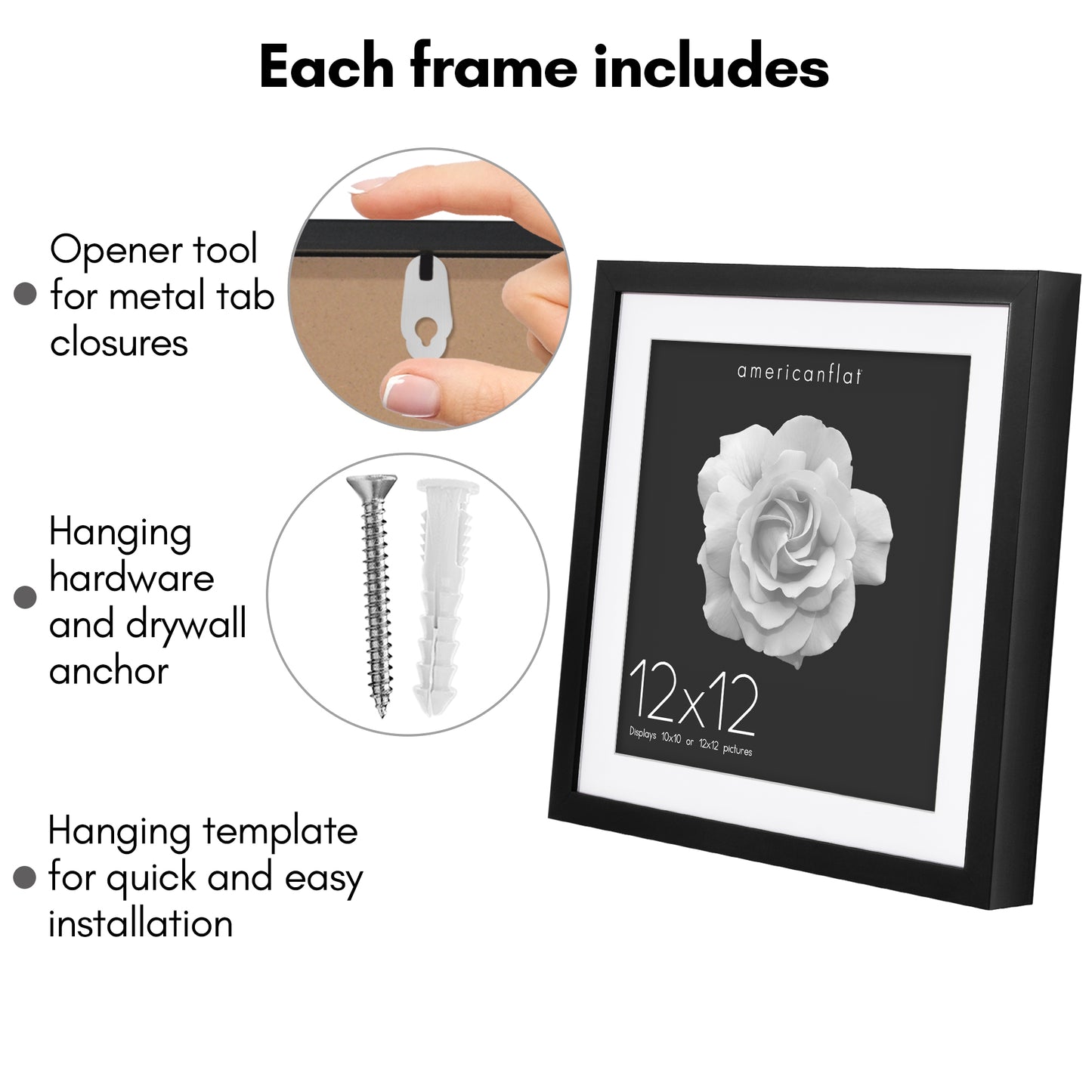 Deep Molding Picture Frame with Mat | Choose Size and Color