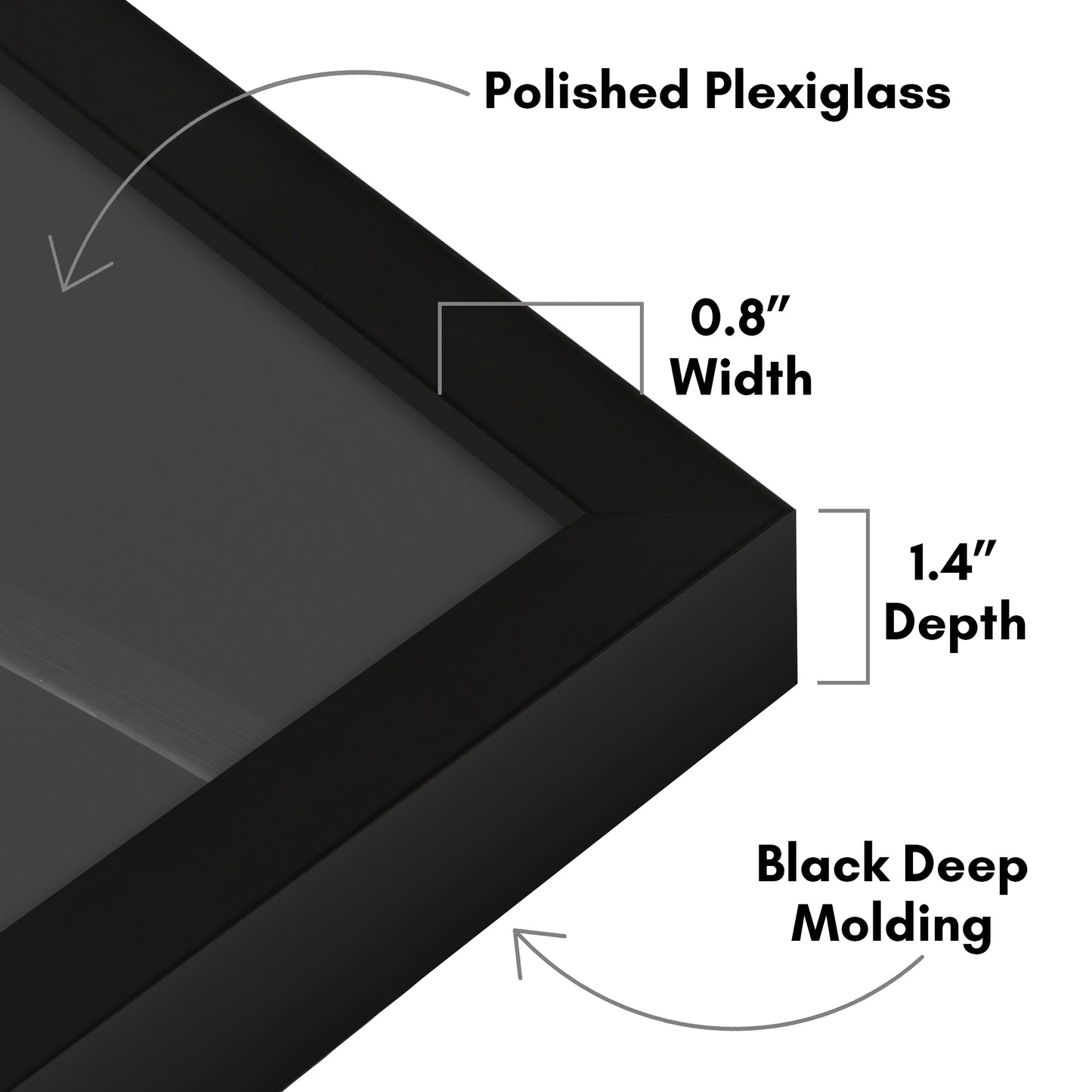 Deep Molding Frame without Mat | Choose Size and Color