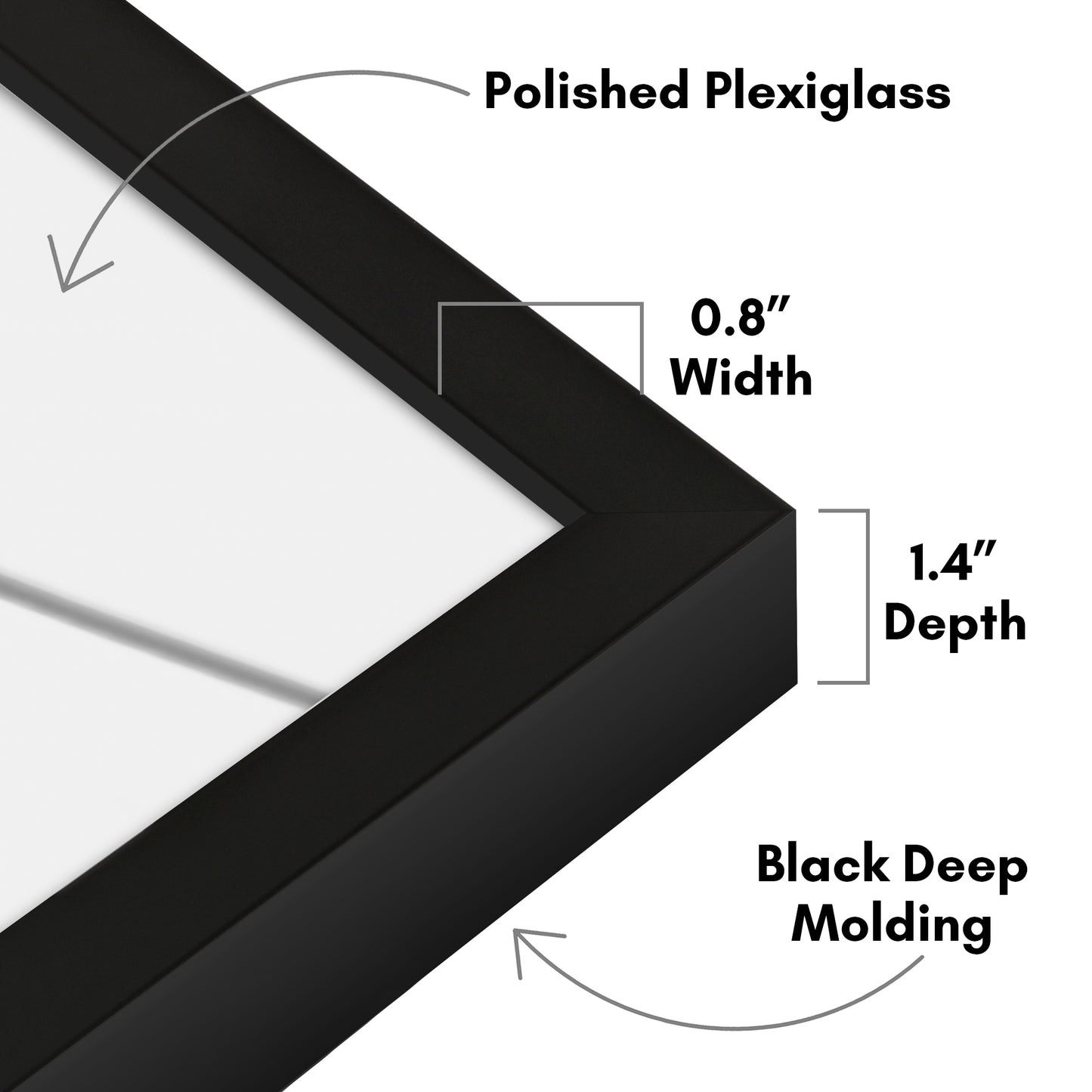 Deep Molding Frame without Mat | Choose Size and Color