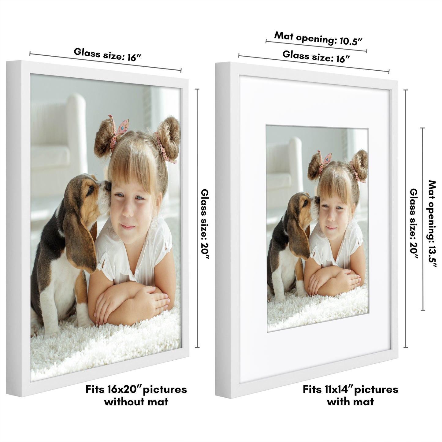 Deep Molding Picture Frame with Mat | Choose Size and Color