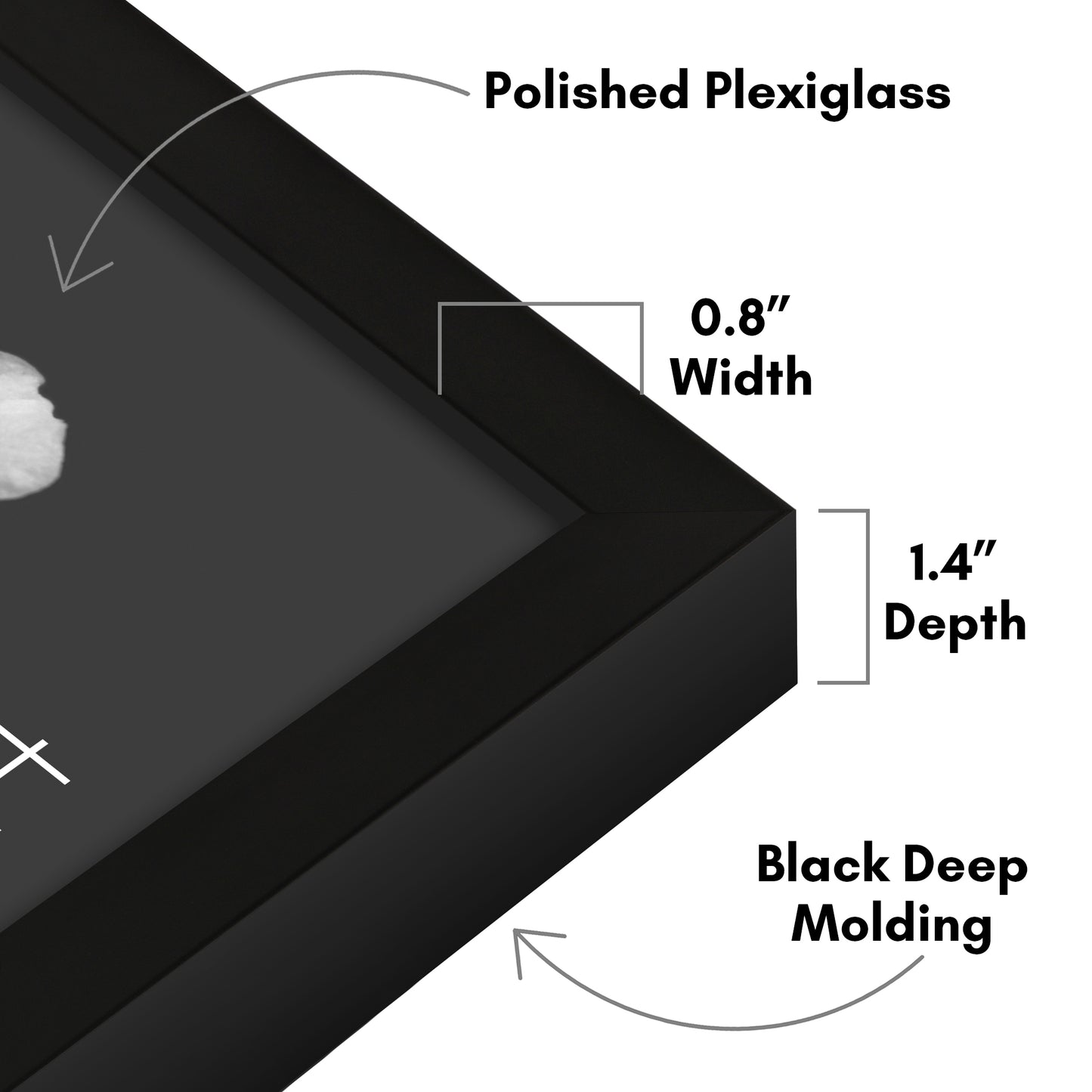 Deep Molding Frame without Mat | Choose Size and Color