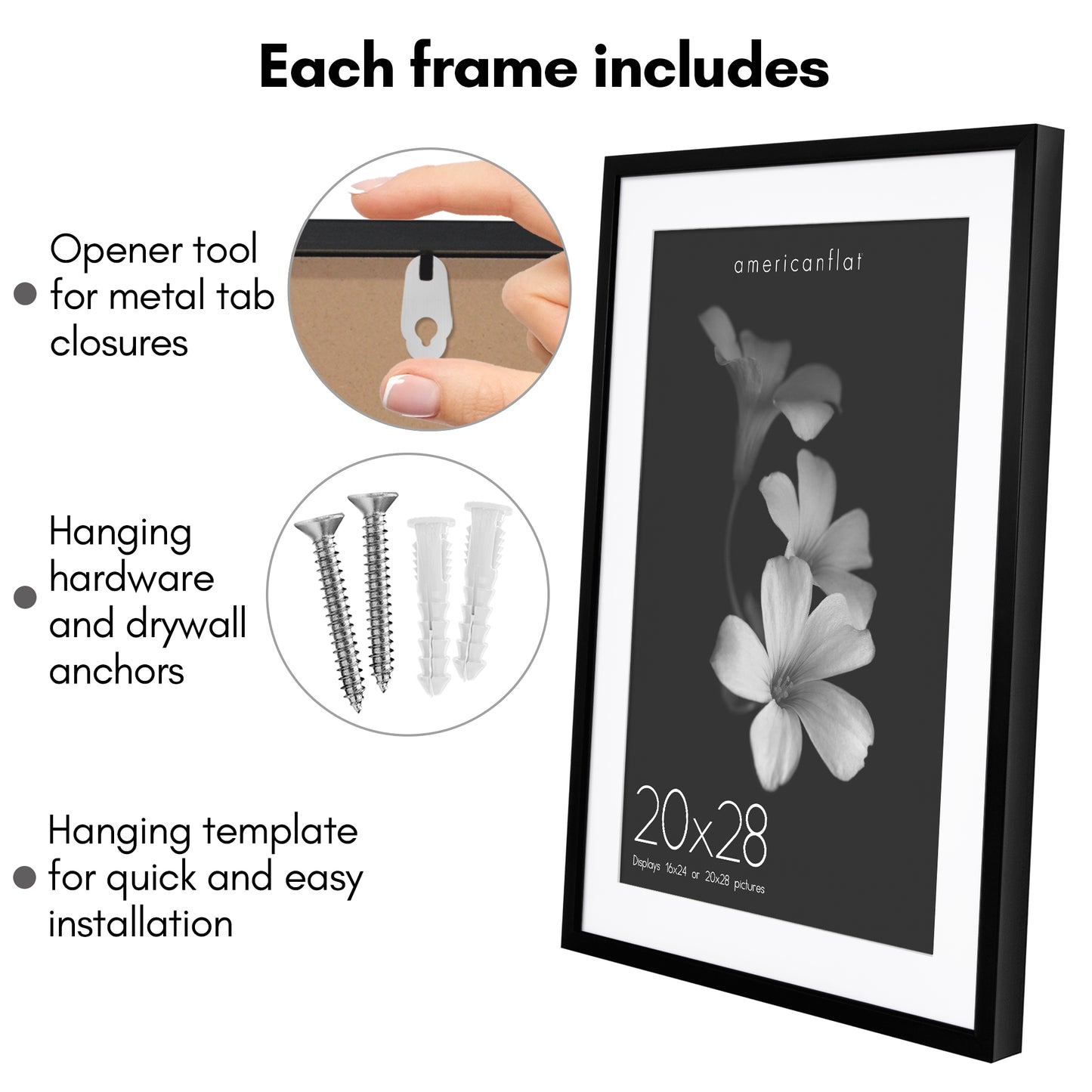 Deep Molding Picture Frame with Mat | Choose Size and Color