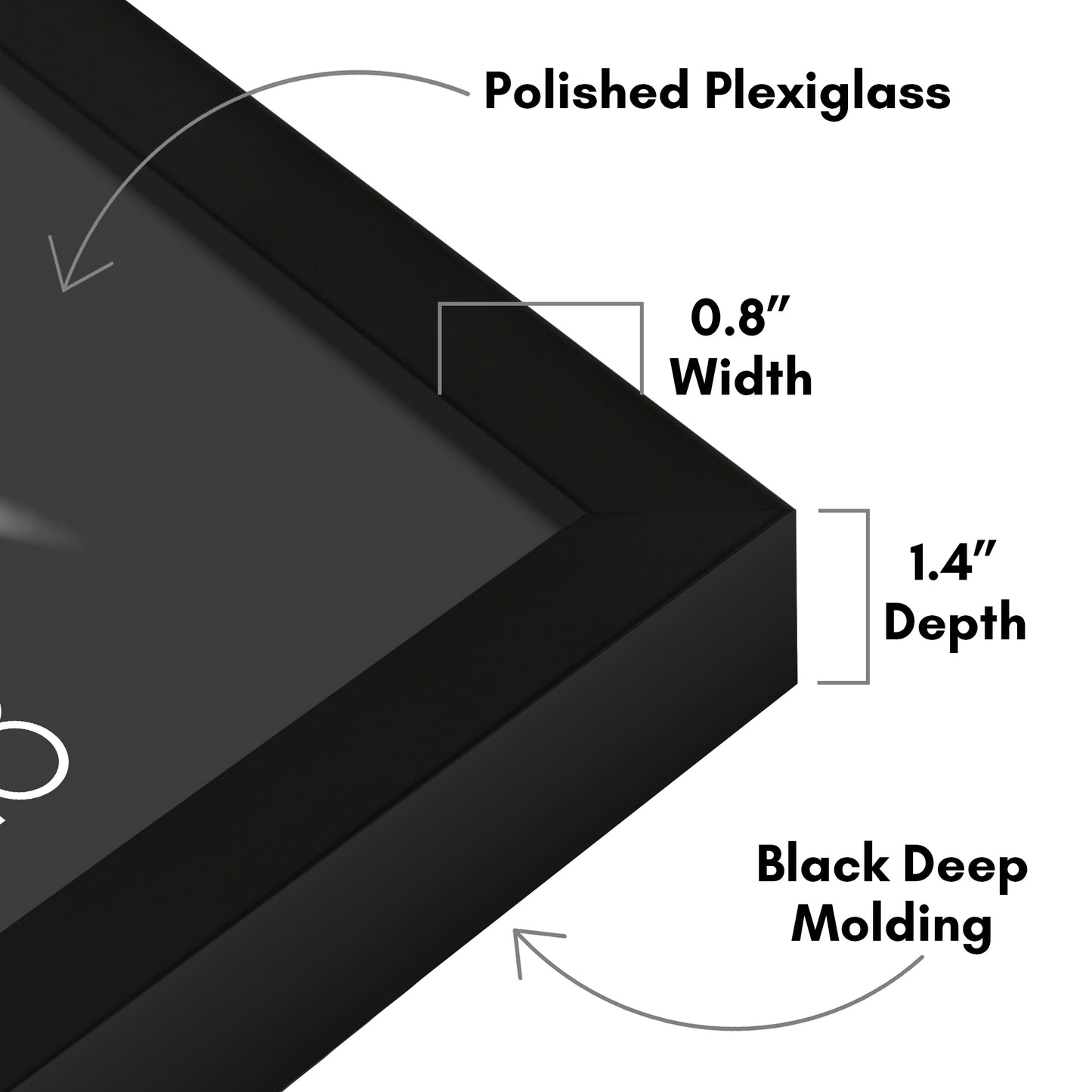 Deep Molding Frame without Mat | Choose Size and Color