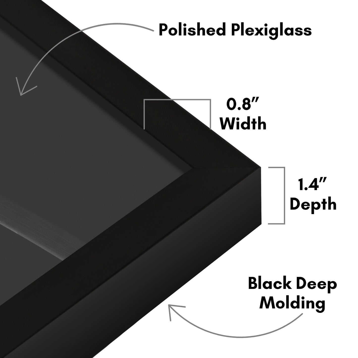 Deep Molding Frame without Mat | Choose Size and Color