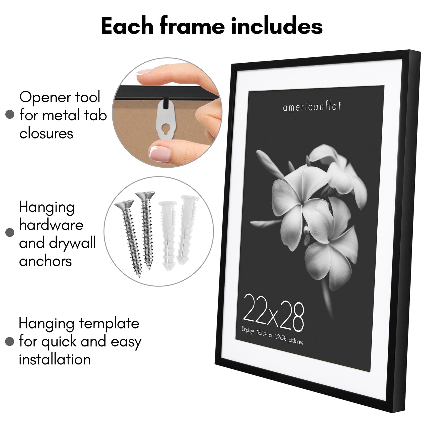 Deep Molding Picture Frame with Mat | Choose Size and Color