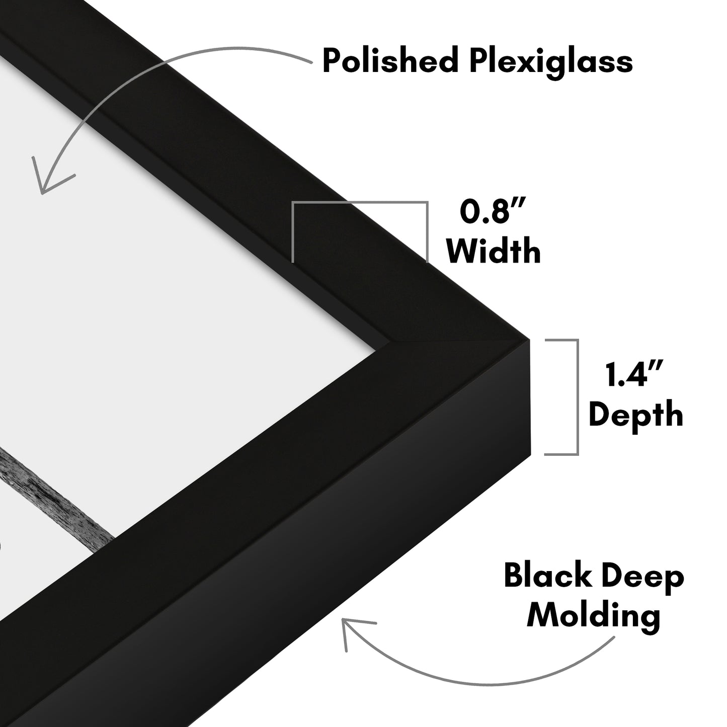 Deep Molding Frame without Mat | Choose Size and Color