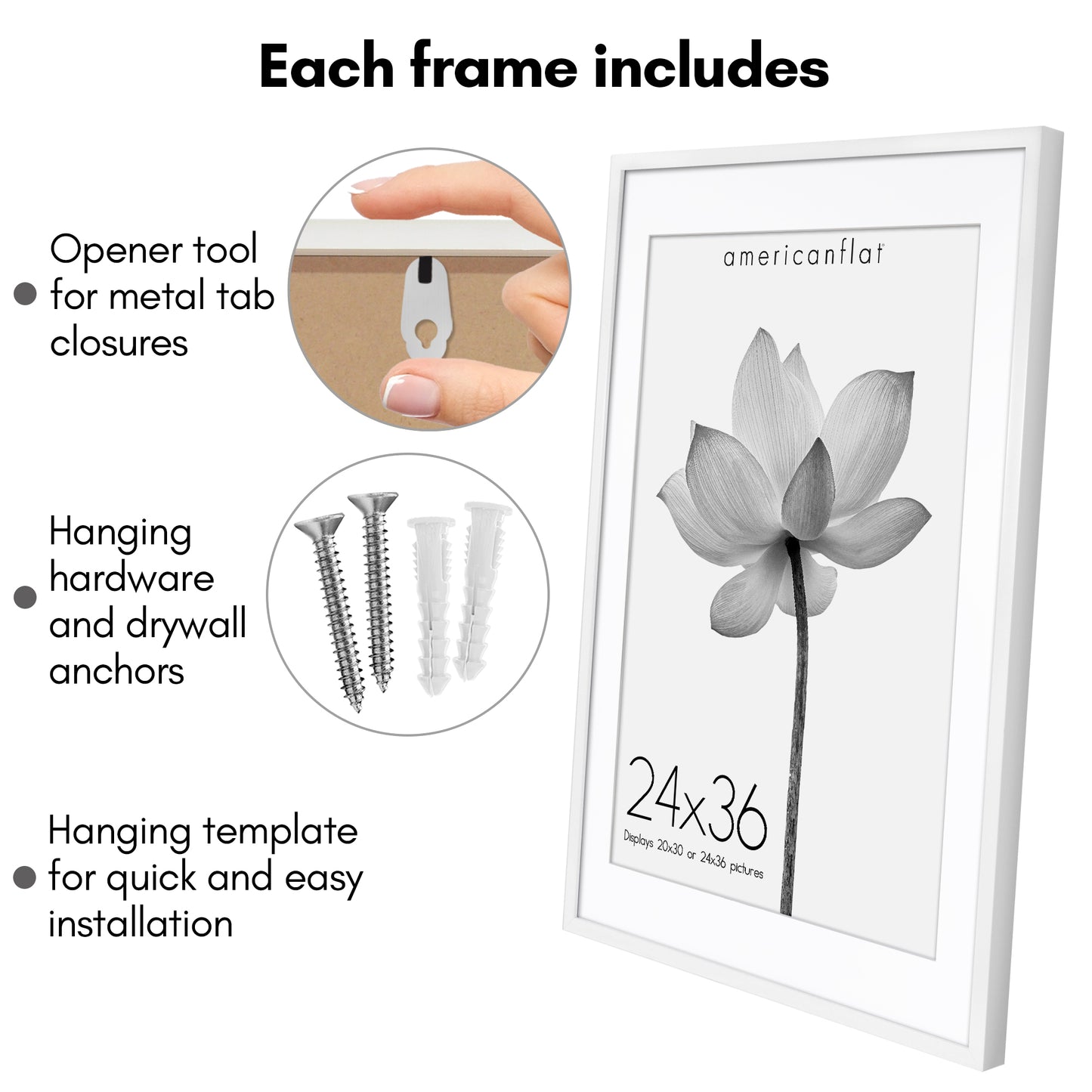 Deep Molding Picture Frame with Mat | Choose Size and Color