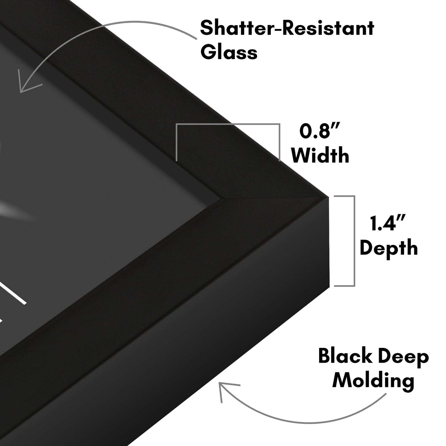 Deep Molding Frame without Mat | Choose Size and Color