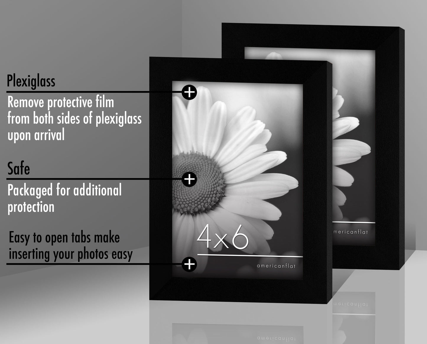 6 Piece - Gallery Wall Picture Frame Set | Black