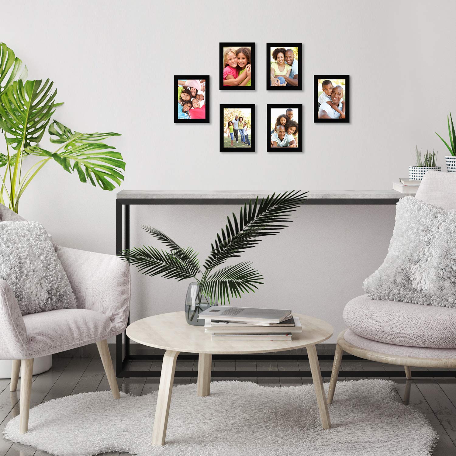 6 Pack - Picture Frames - Easel Backs - Built-in Hangers - Plexiglass Fronts - Picture Frame - Americanflat