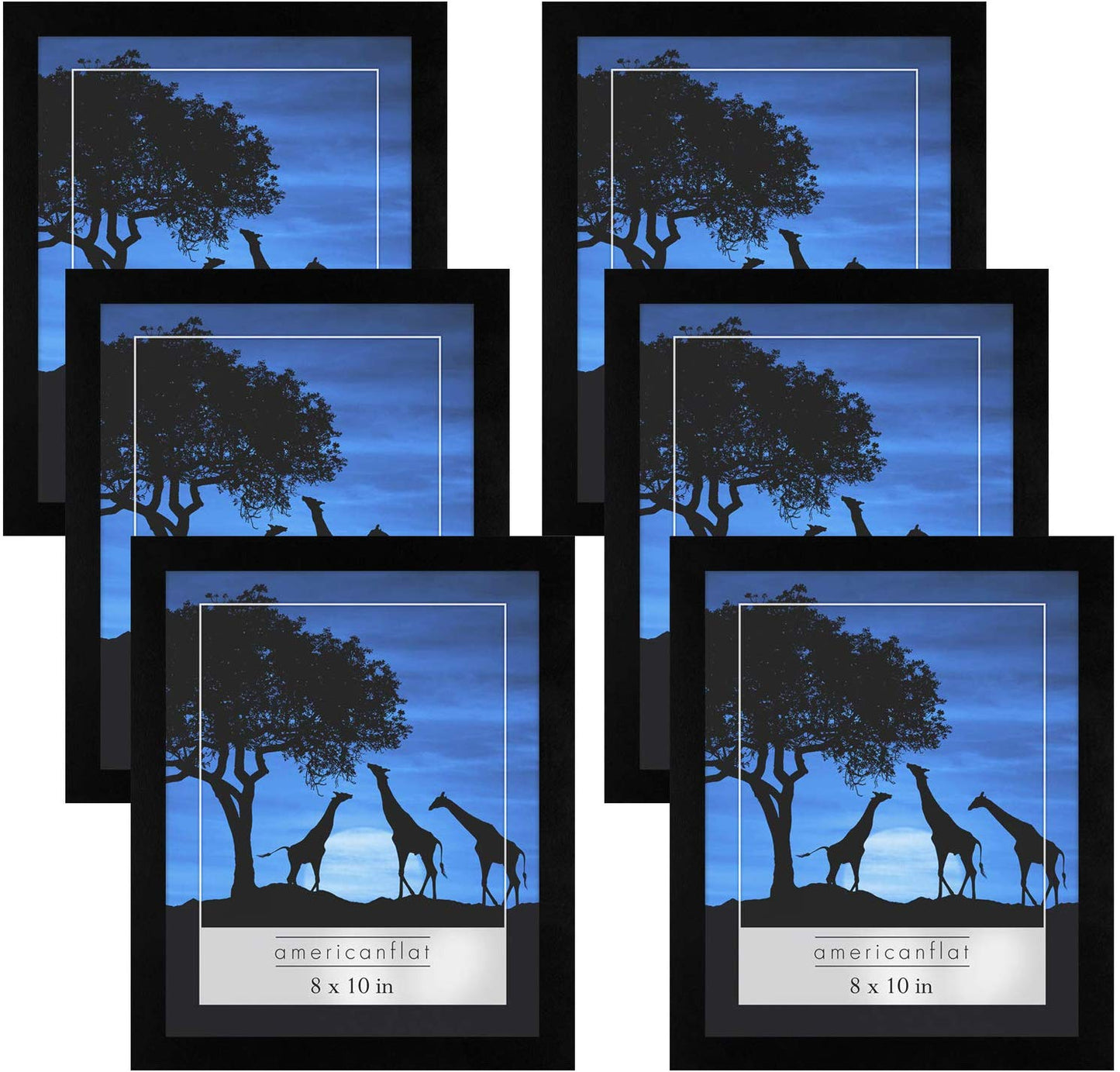 6 Piece - Gallery Wall Picture Frame Set | Black